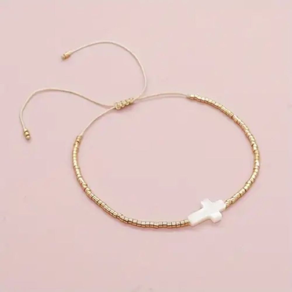 Boho beaded cross bracelet M988